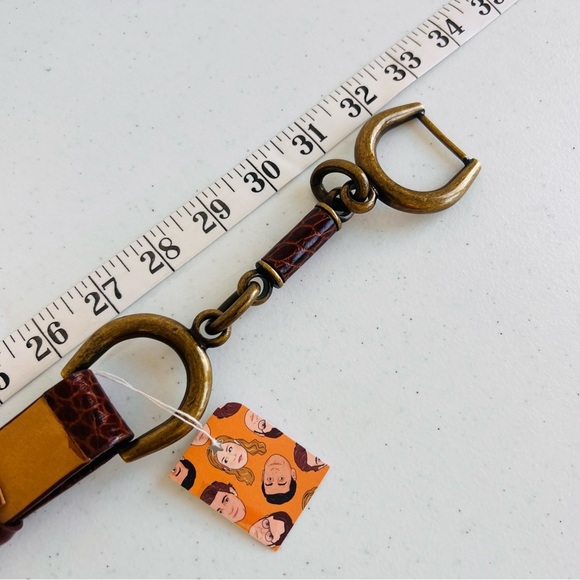 The Worth Collection Equestrian Bit Belt Croc Embossed Small